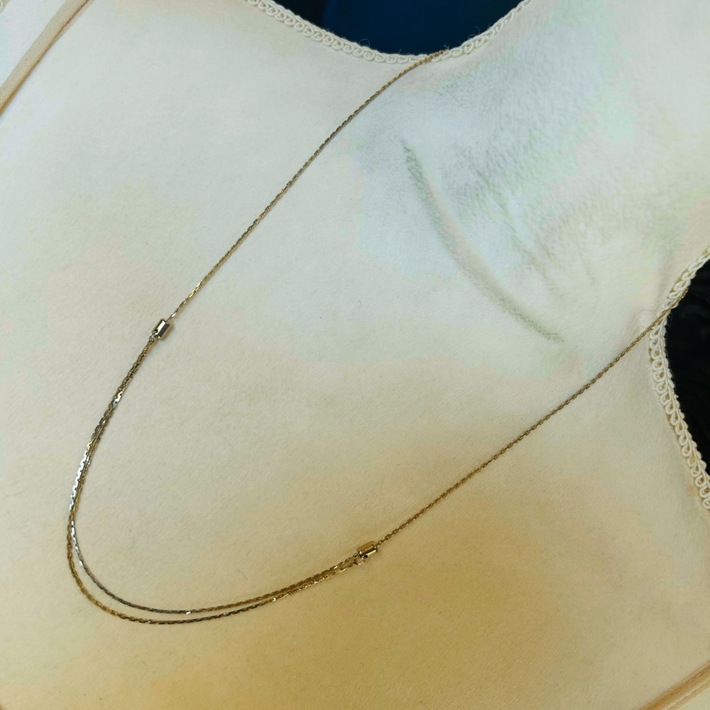 Vintage 70s-80s gold plated triangle chain slider necklace